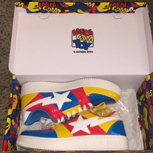 A Bathing Ape Bapesta x Medicom Toy Multicolor Lows (size 9.5)